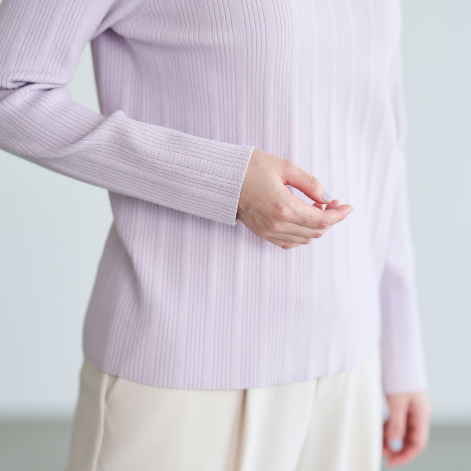 洗える・保温　マシュマロタッチスカラップネックプルオーバー