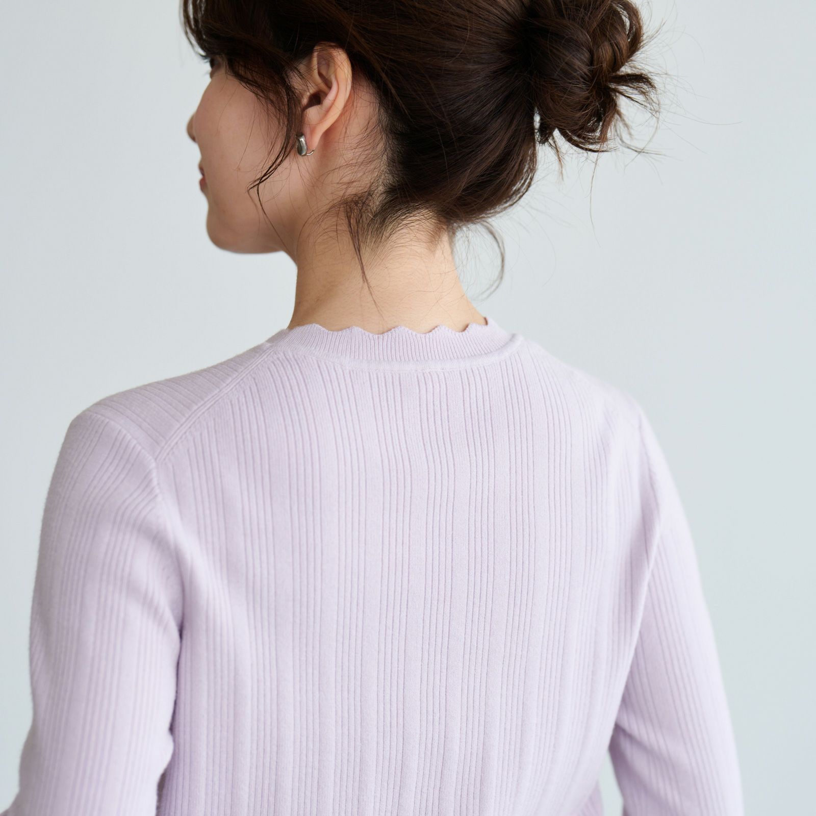 洗える・保温　マシュマロタッチスカラップネックプルオーバー