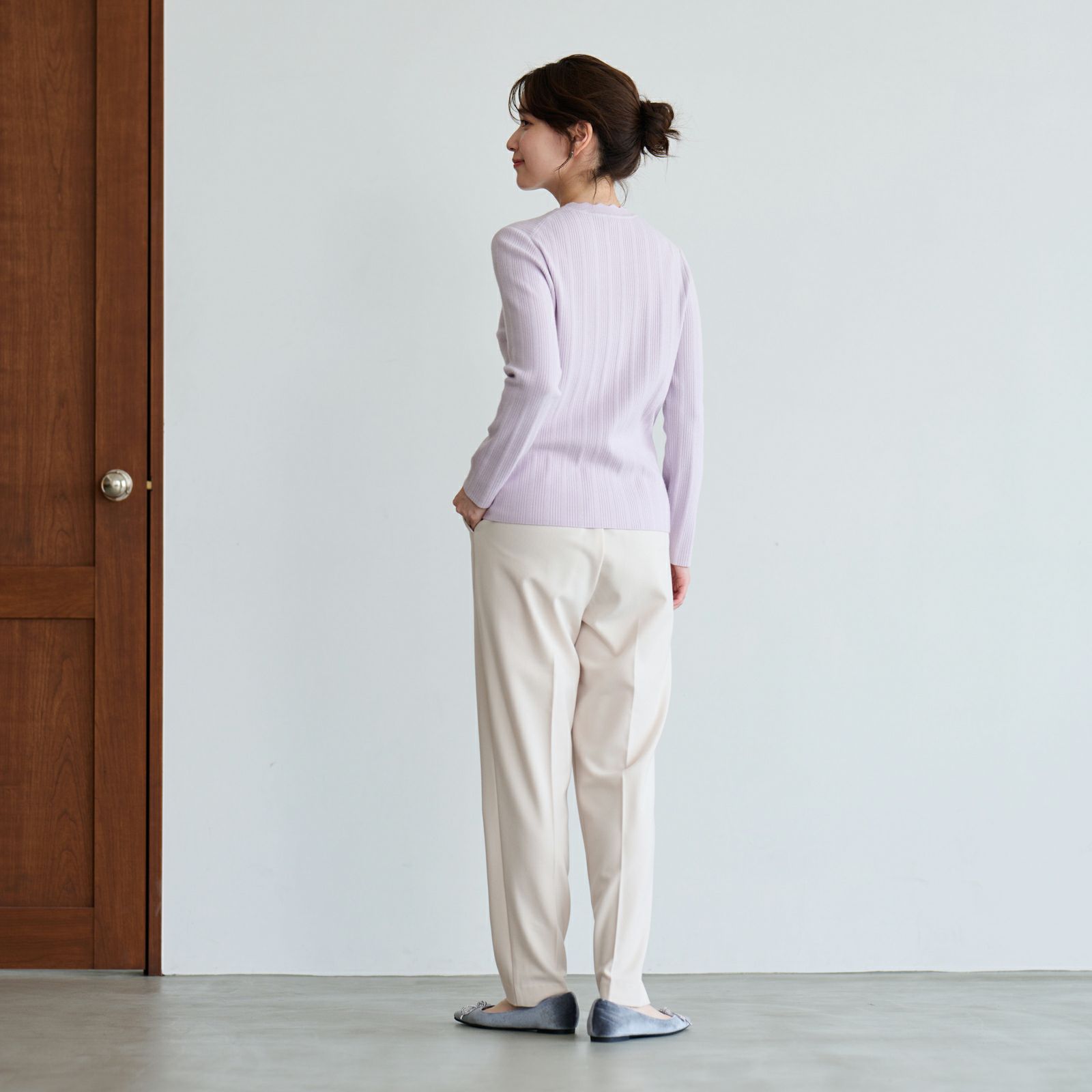 洗える・保温　マシュマロタッチスカラップネックプルオーバー