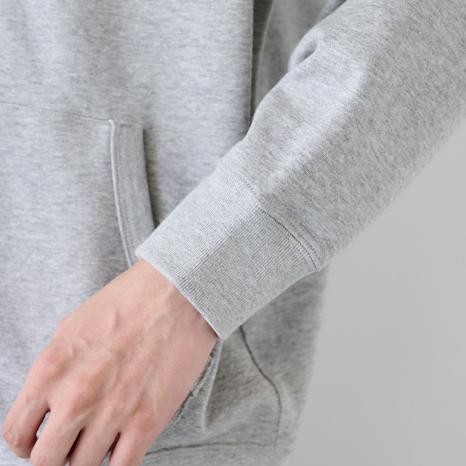 シルキーコットン　裏毛スウェットフルジップパーカ