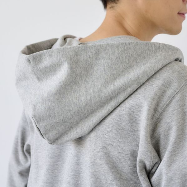 シルキーコットン　裏毛スウェットフルジップパーカ