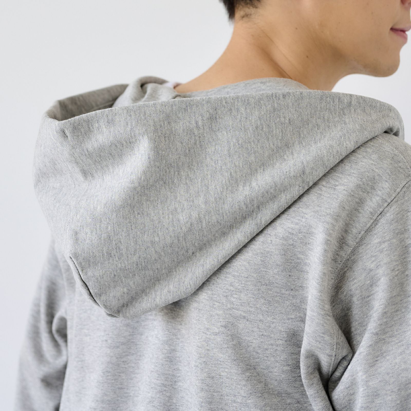 シルキーコットン　裏毛スウェットフルジップパーカ