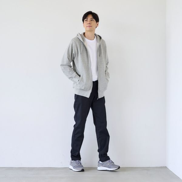 シルキーコットン　裏毛スウェットフルジップパーカ