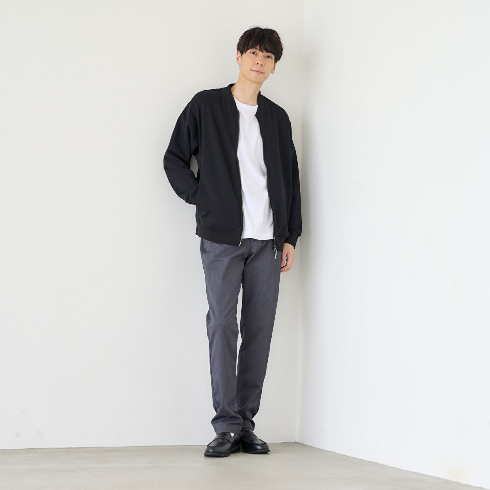 シルキーコットン　裏毛スウェットトラックブルゾン