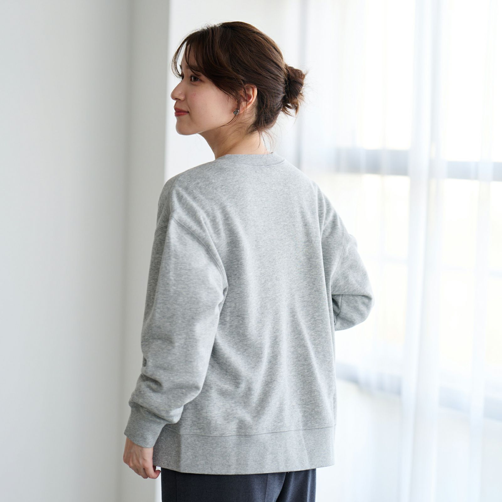 レトロカラースウェット　リングドットボタンカーディガン