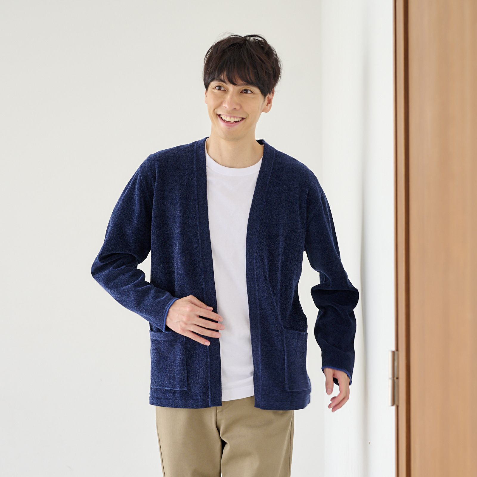 ハイゲージモール　天竺トッパーカーディガン