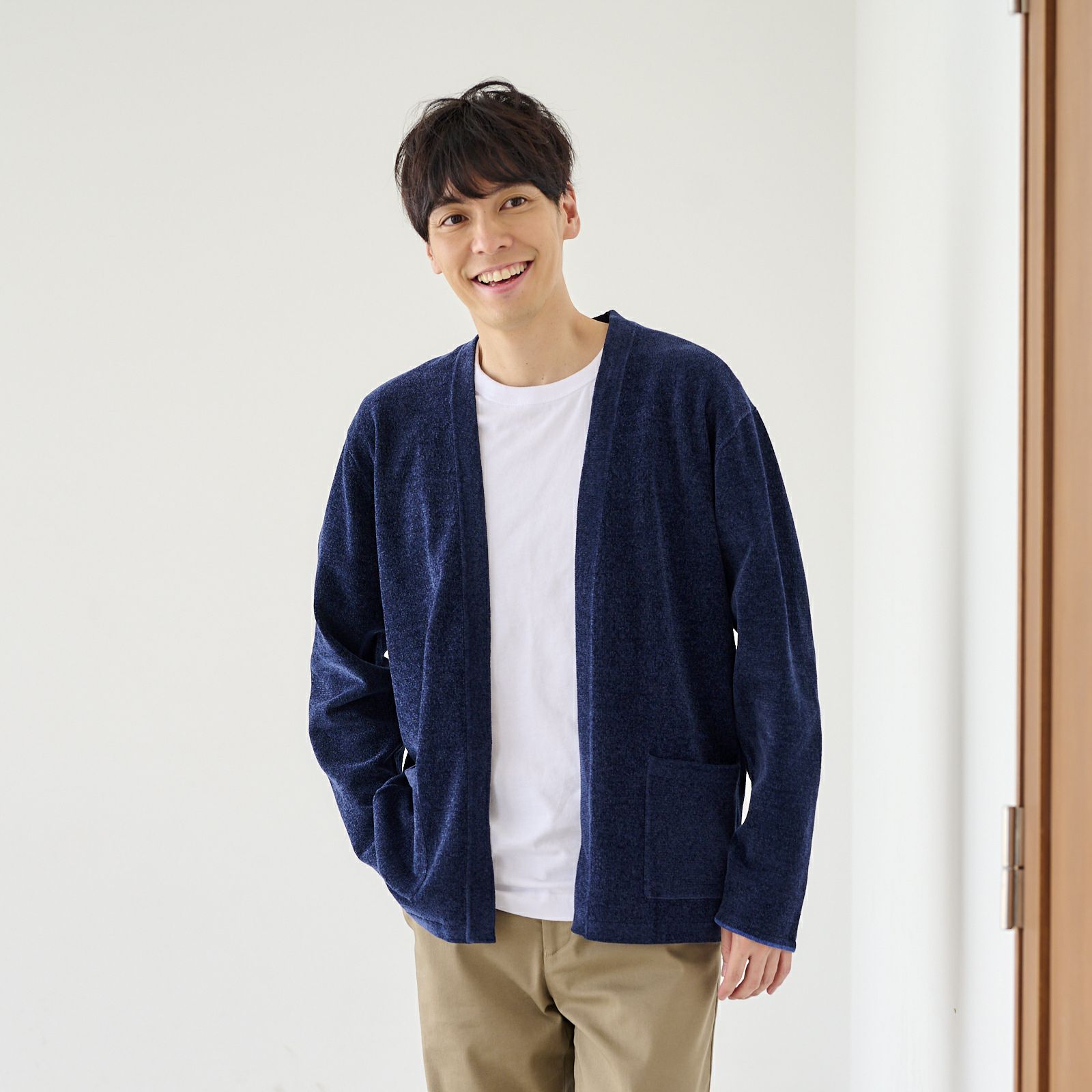 ハイゲージモール　天竺トッパーカーディガン