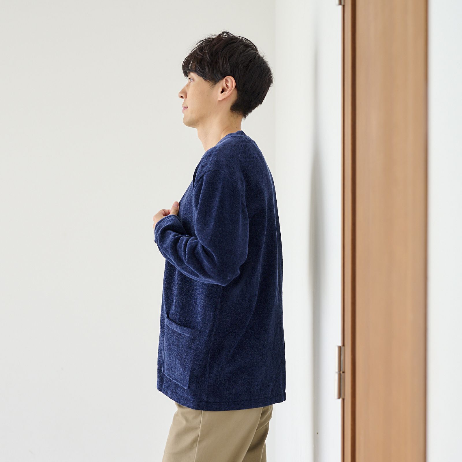 ハイゲージモール　天竺トッパーカーディガン