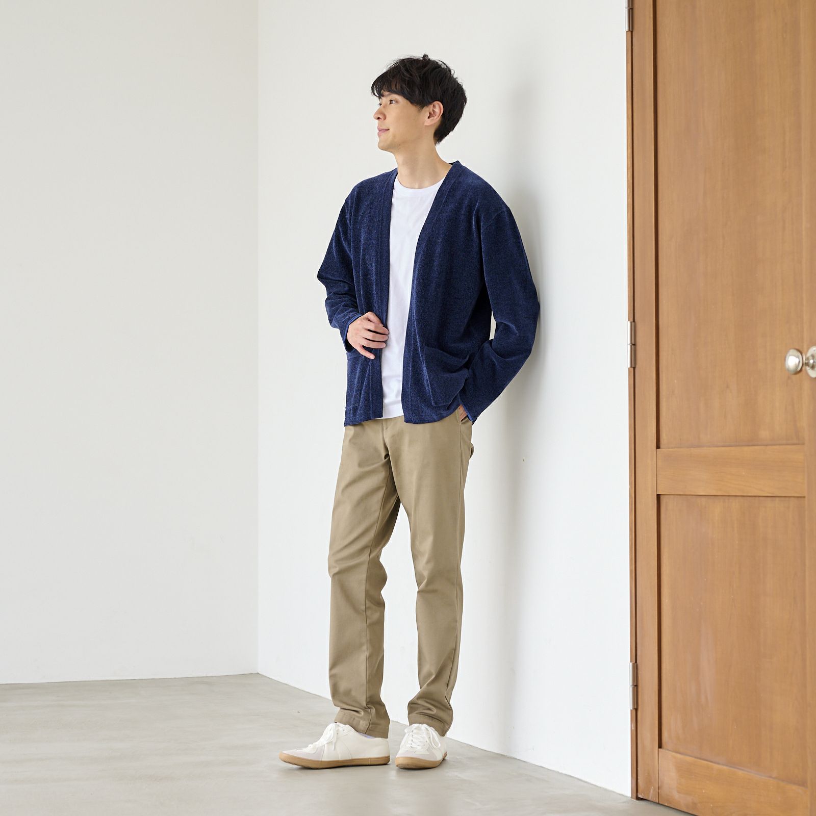 ハイゲージモール　天竺トッパーカーディガン