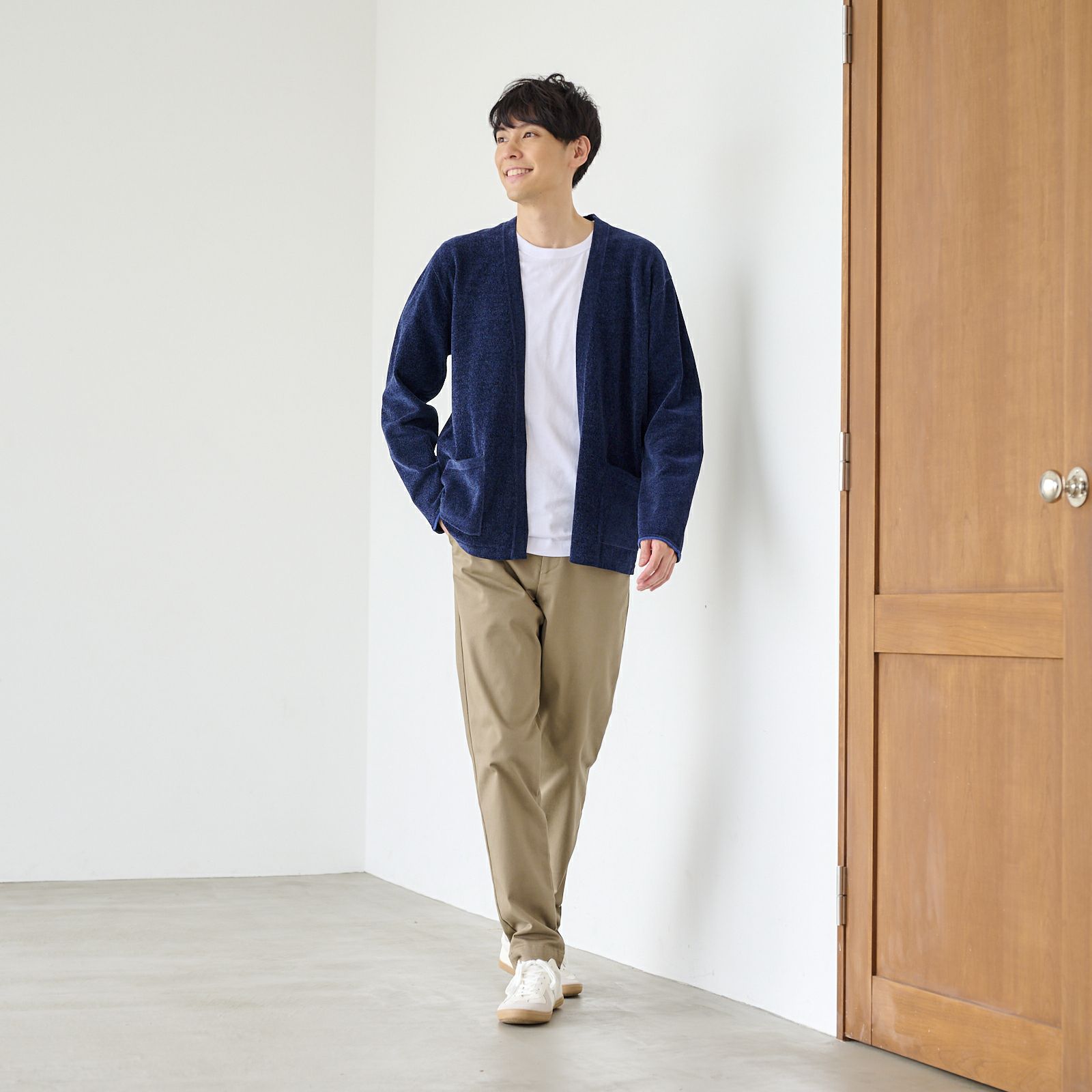 ハイゲージモール　天竺トッパーカーディガン