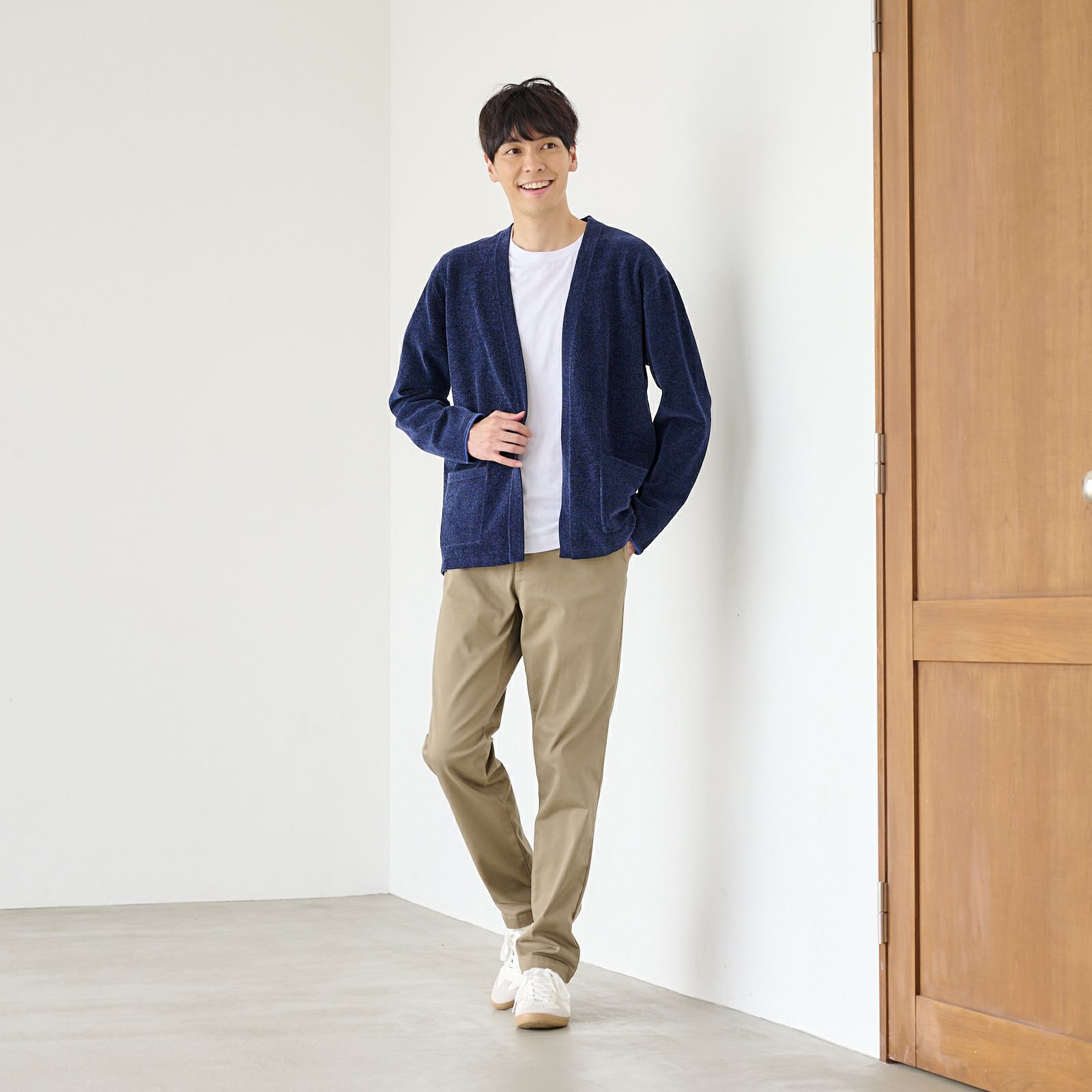 ハイゲージモール　天竺トッパーカーディガン