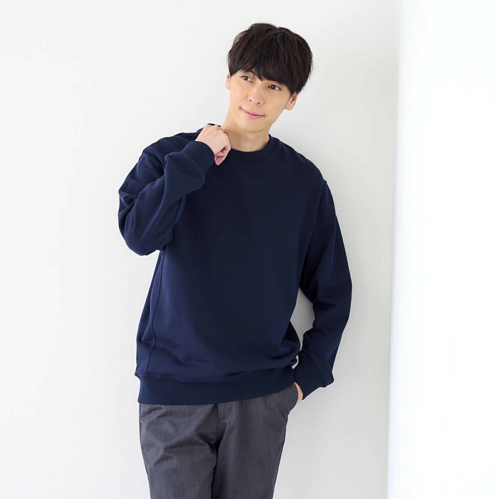 シルキーコットン　裏毛スウェットクループルオーバー