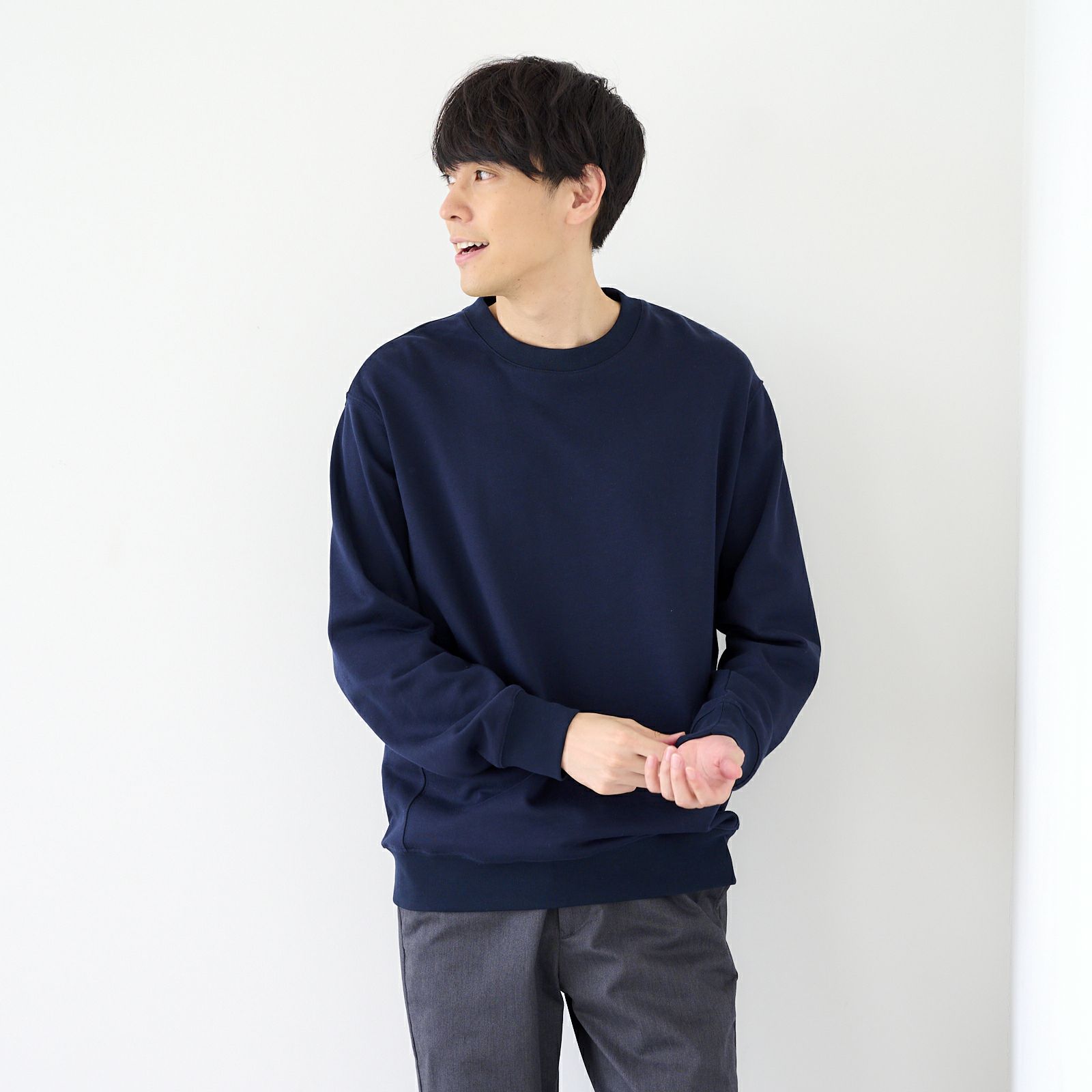 シルキーコットン　裏毛スウェットクループルオーバー