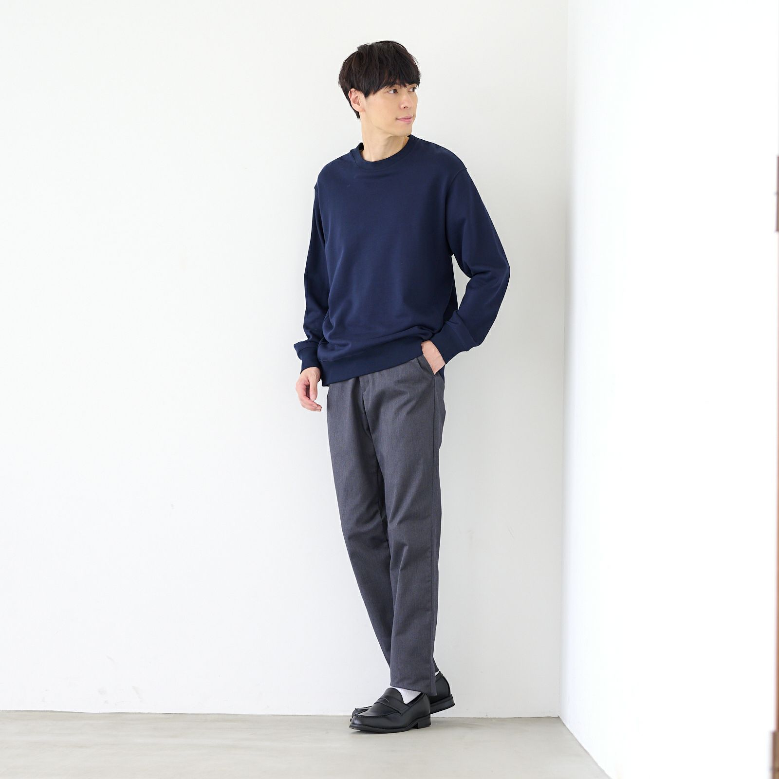 シルキーコットン　裏毛スウェットクループルオーバー