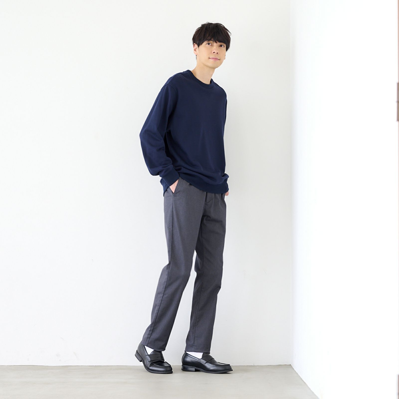 シルキーコットン　裏毛スウェットクループルオーバー