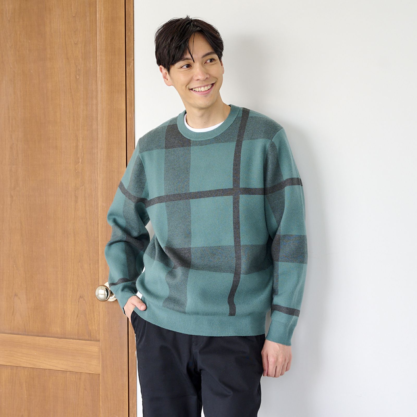 スウェットライク　プルオーバークロスチェック