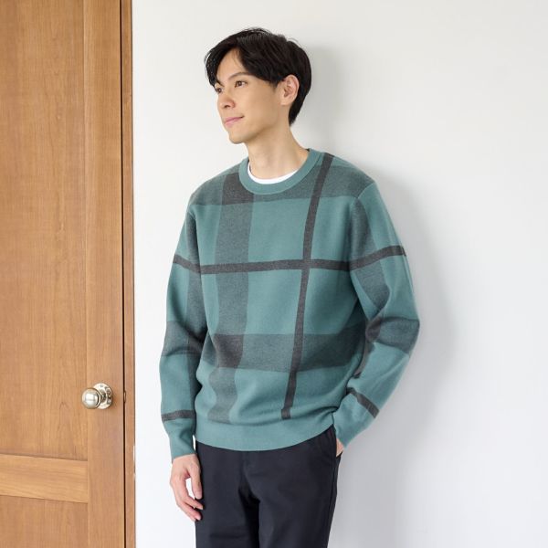 スウェットライク　プルオーバークロスチェック