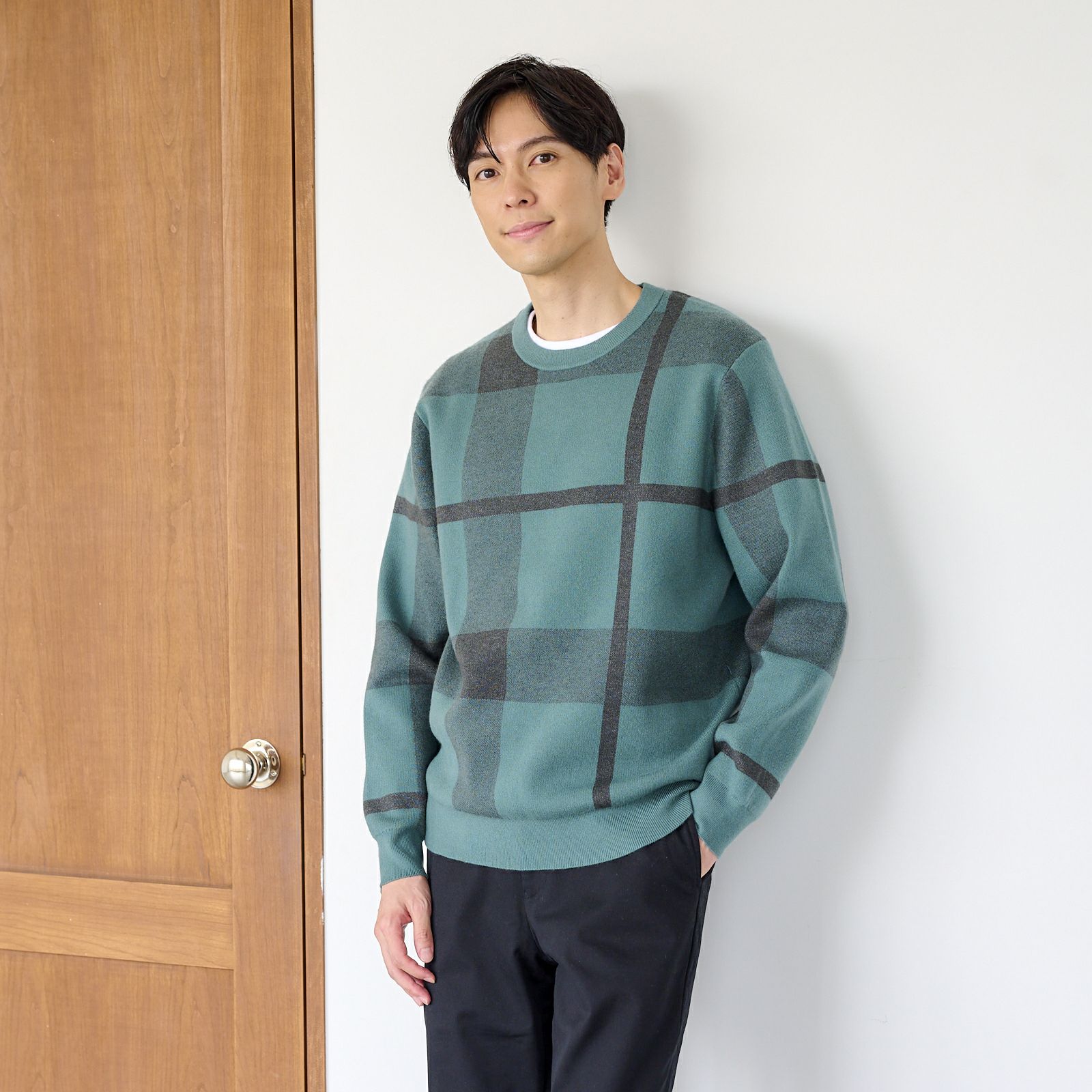 スウェットライク　プルオーバークロスチェック