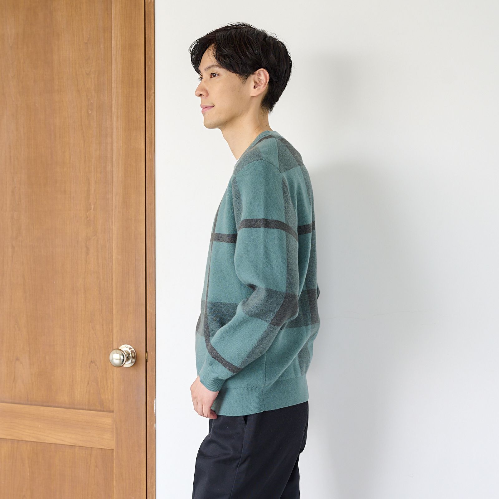 スウェットライク　プルオーバークロスチェック