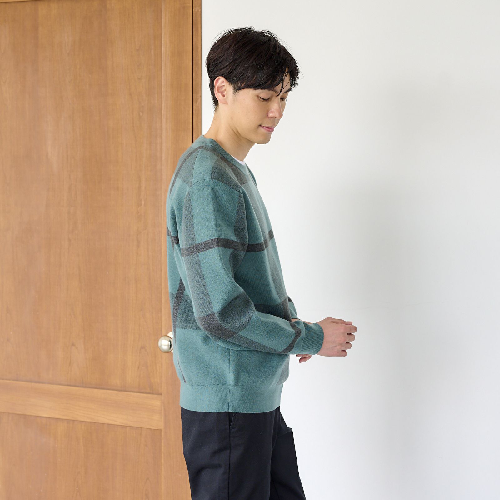 スウェットライク　プルオーバークロスチェック