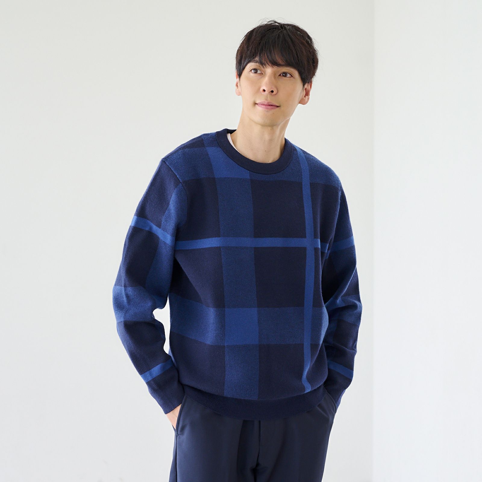 スウェットライク　プルオーバークロスチェック