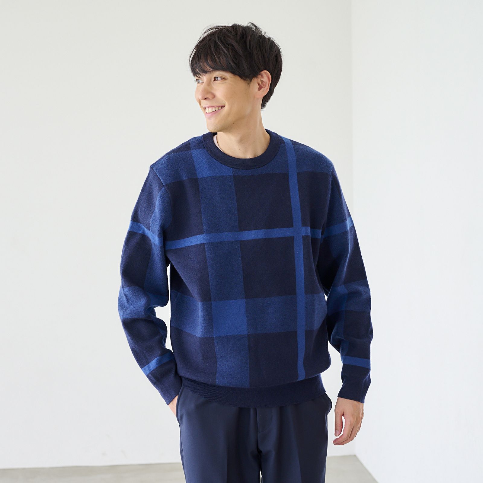 スウェットライク　プルオーバークロスチェック