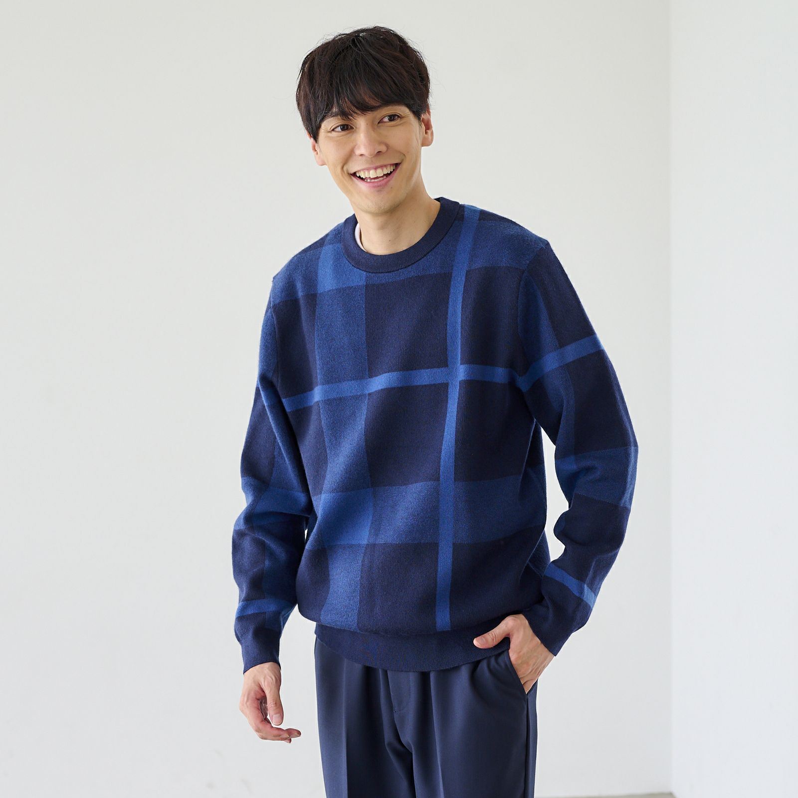 スウェットライク　プルオーバークロスチェック