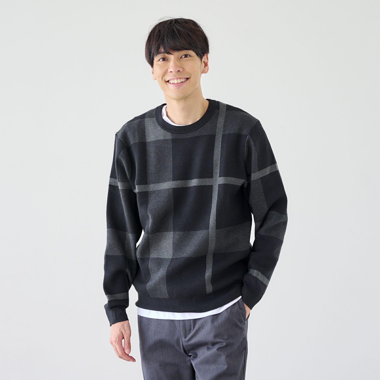 スウェットライク　プルオーバークロスチェック