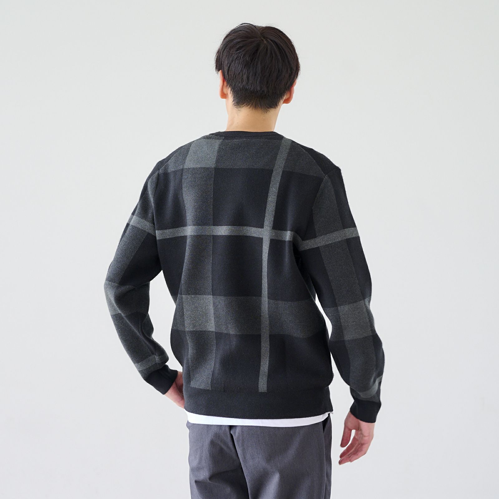 スウェットライク　プルオーバークロスチェック