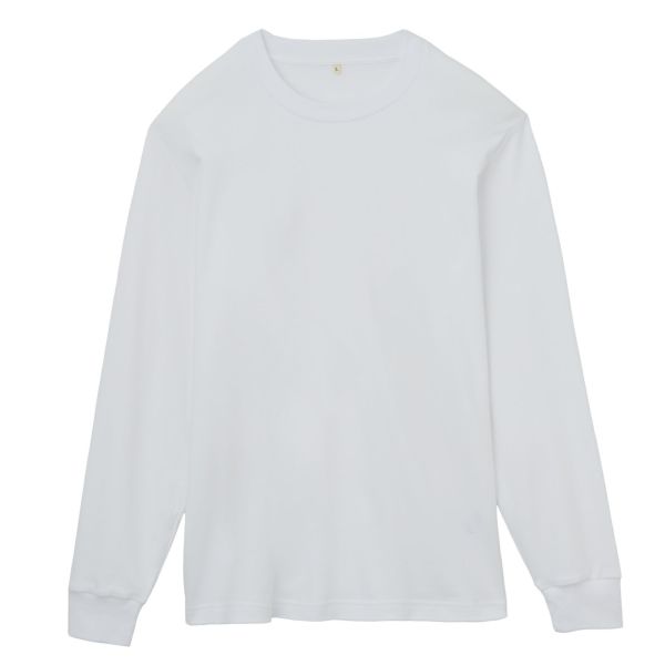 コットン起毛　クルーネック長袖Tシャツ