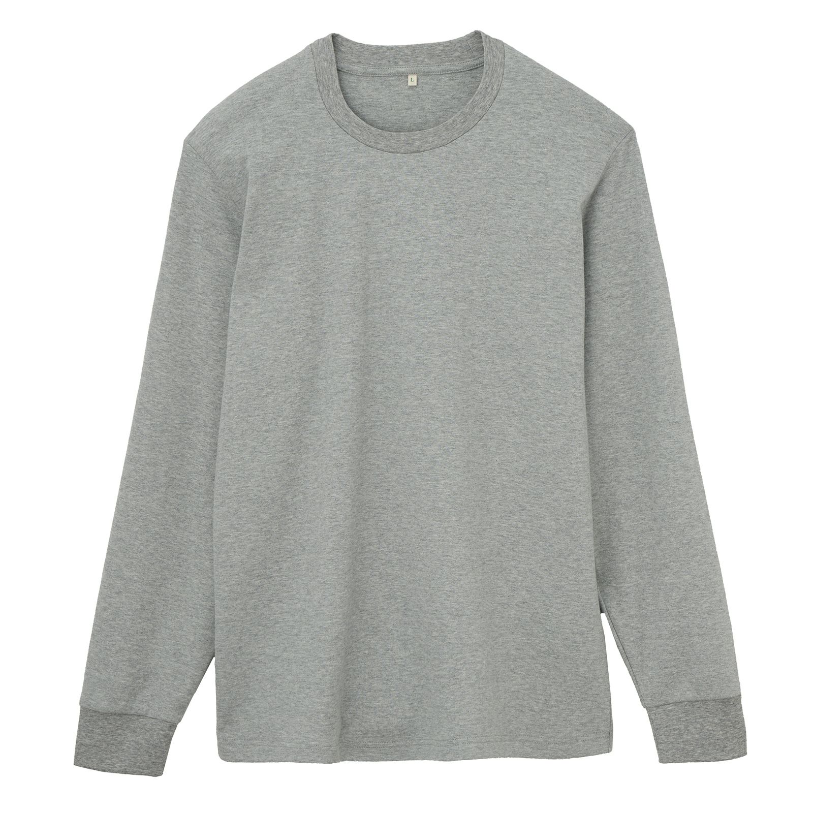 コットン起毛　クルーネック長袖Tシャツ