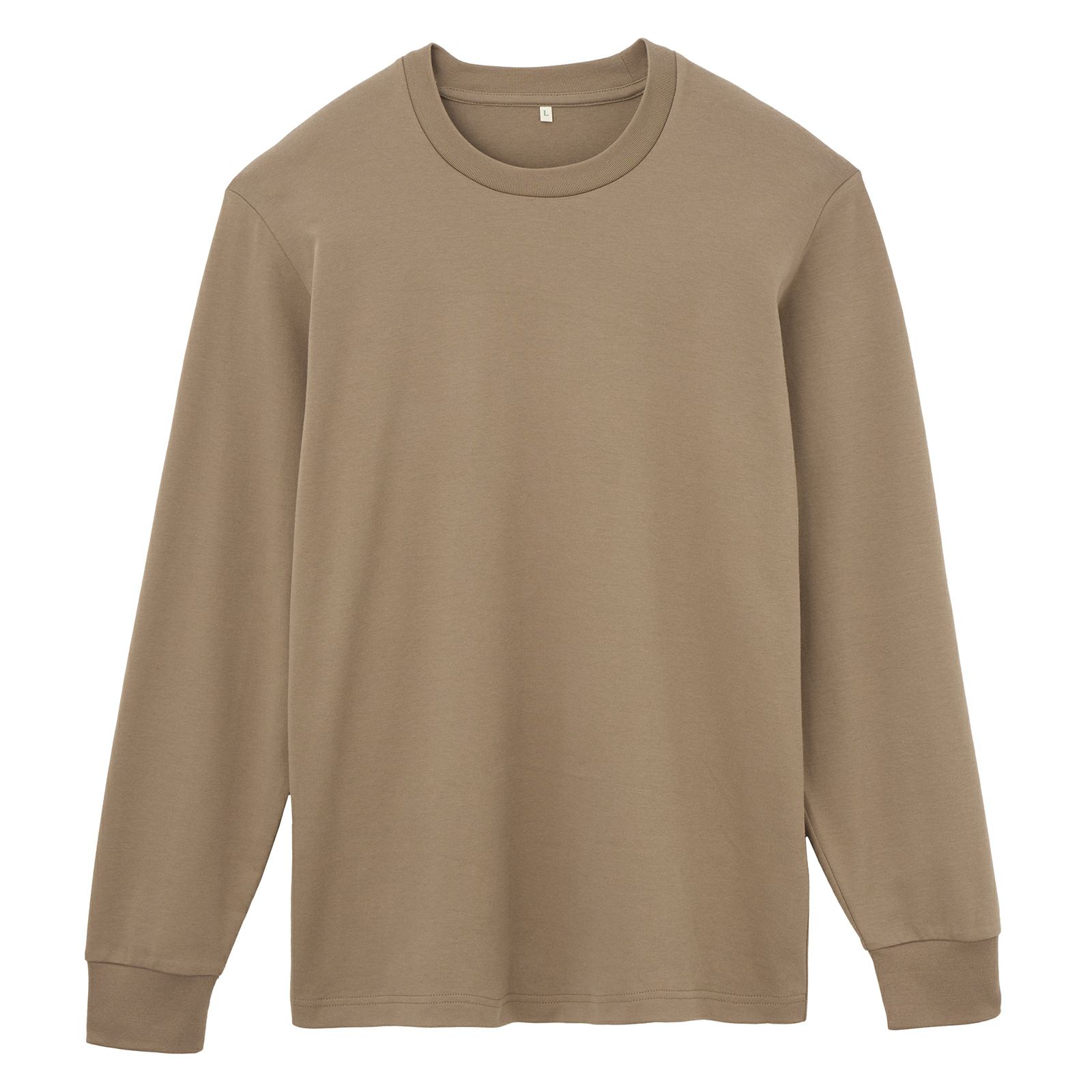 コットン起毛　クルーネック長袖Tシャツ