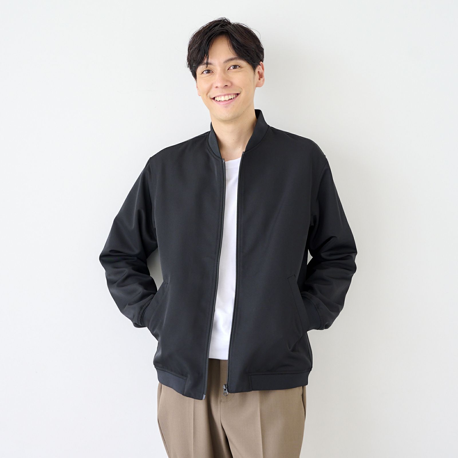 ノーカラーブルゾン