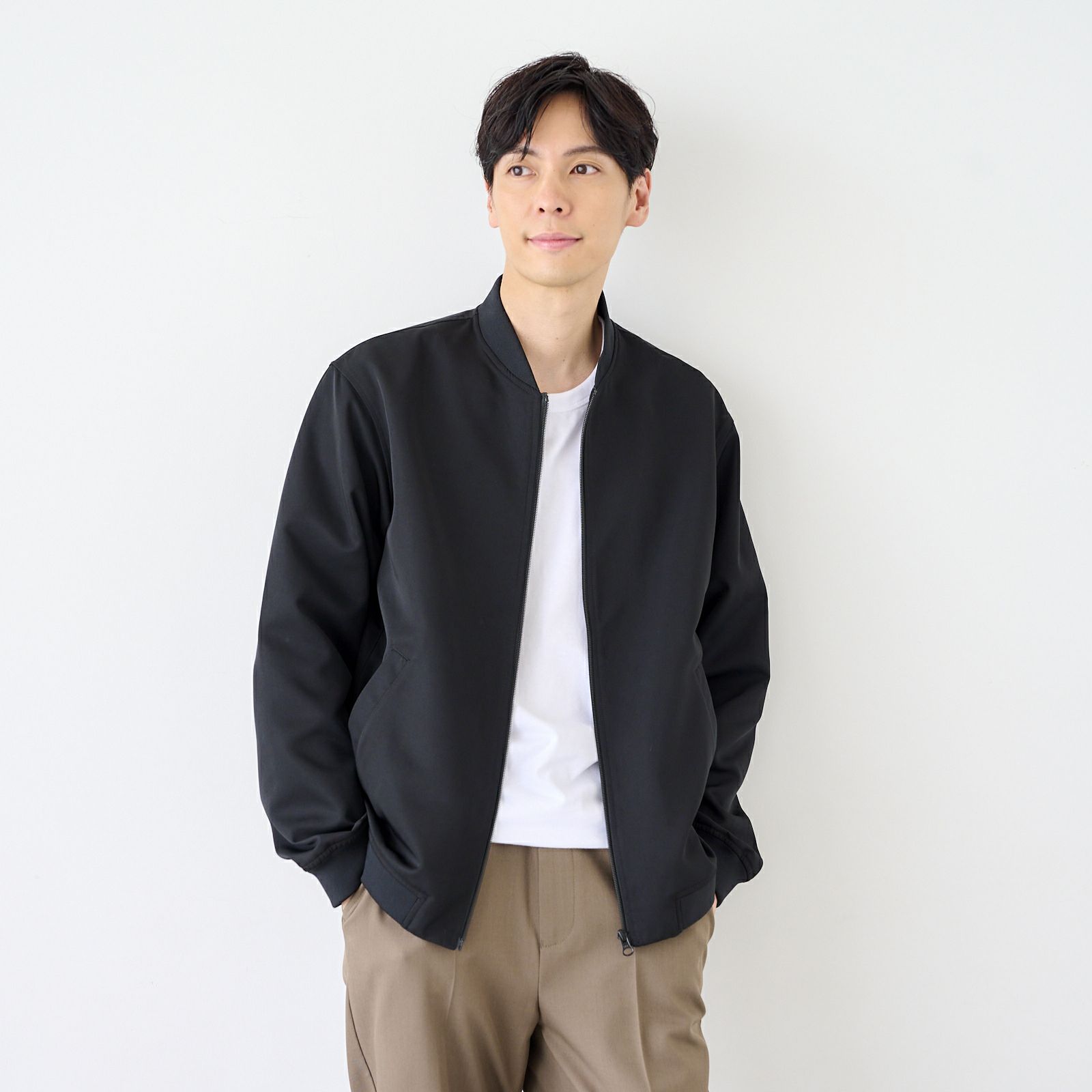 ノーカラーブルゾン