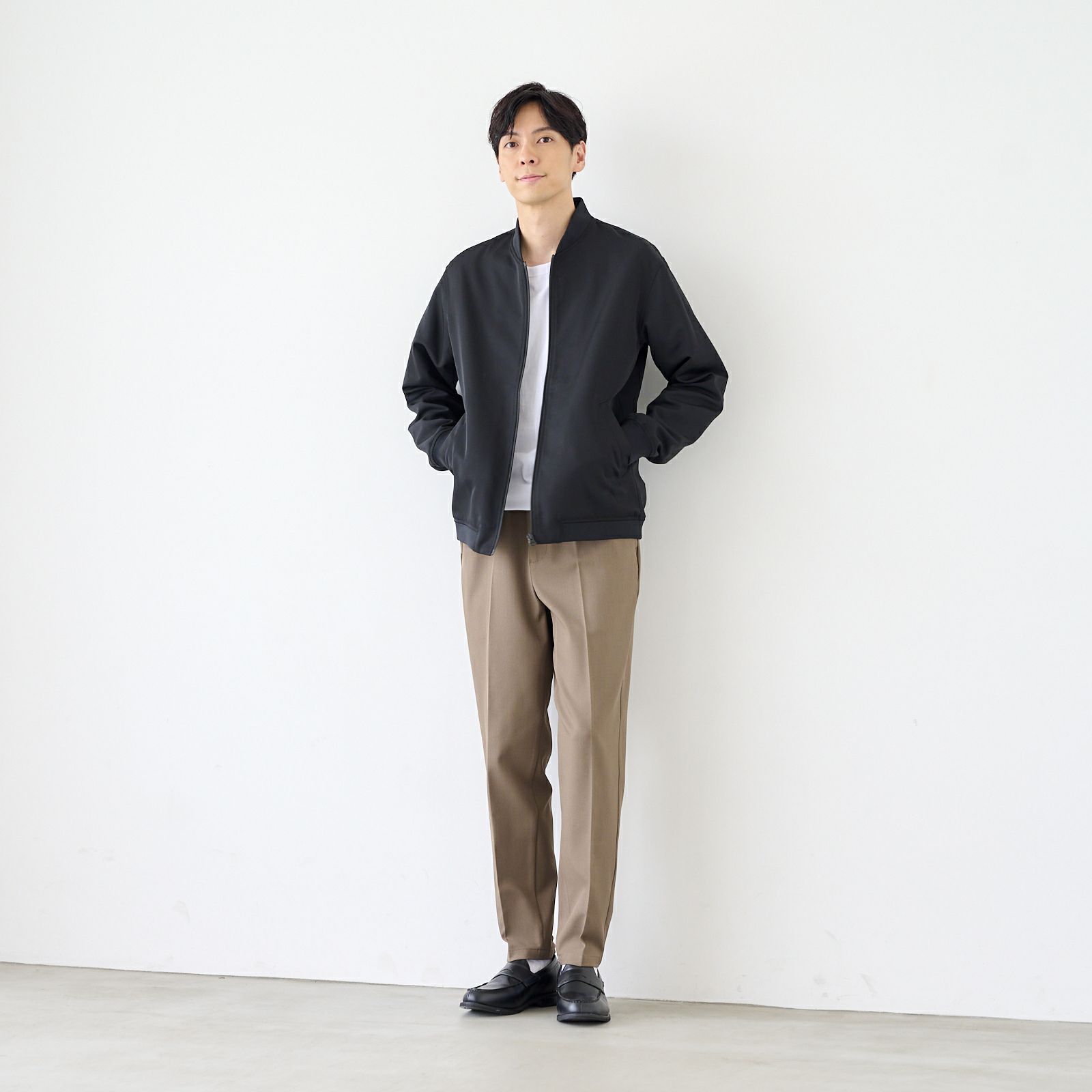 ノーカラーブルゾン