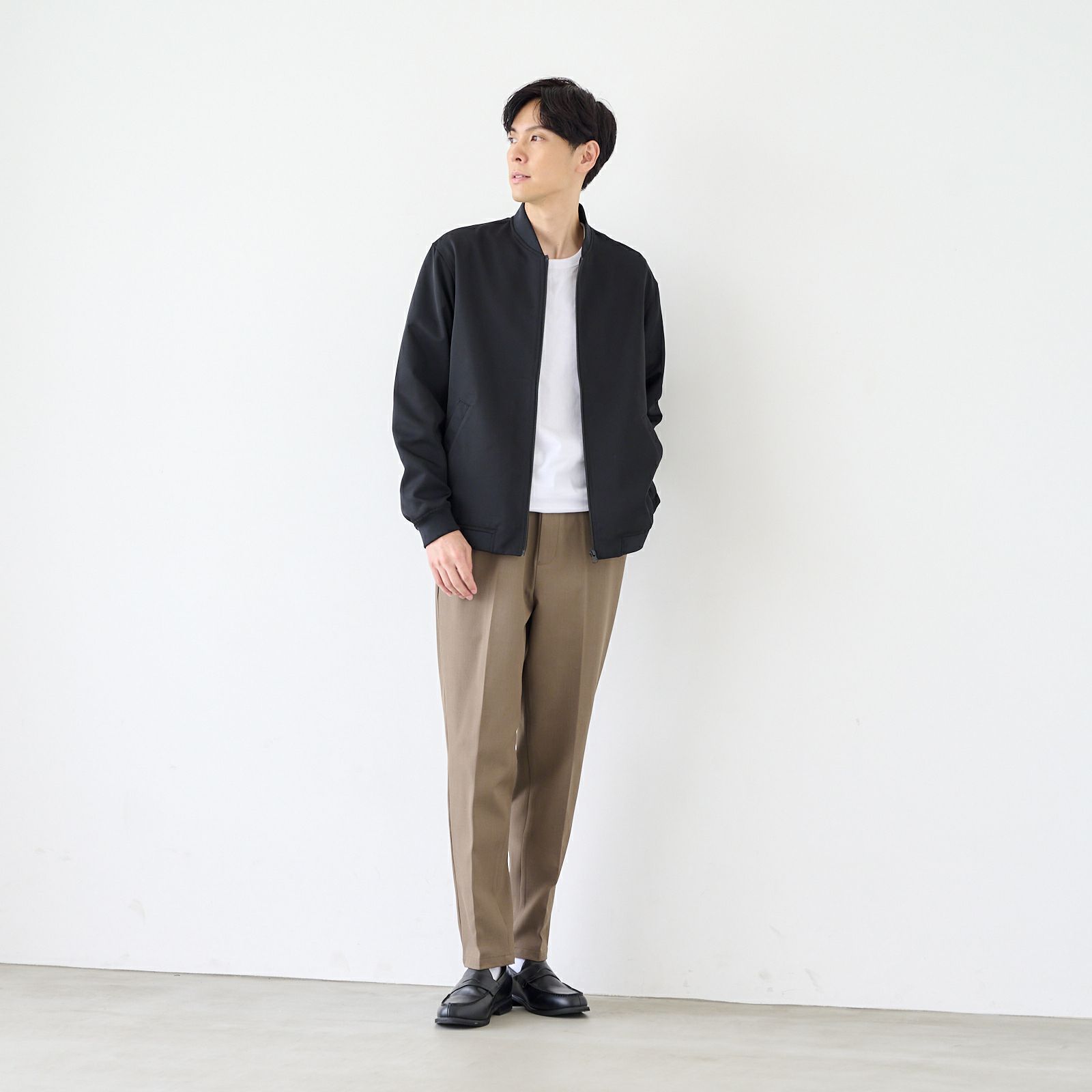 ノーカラーブルゾン