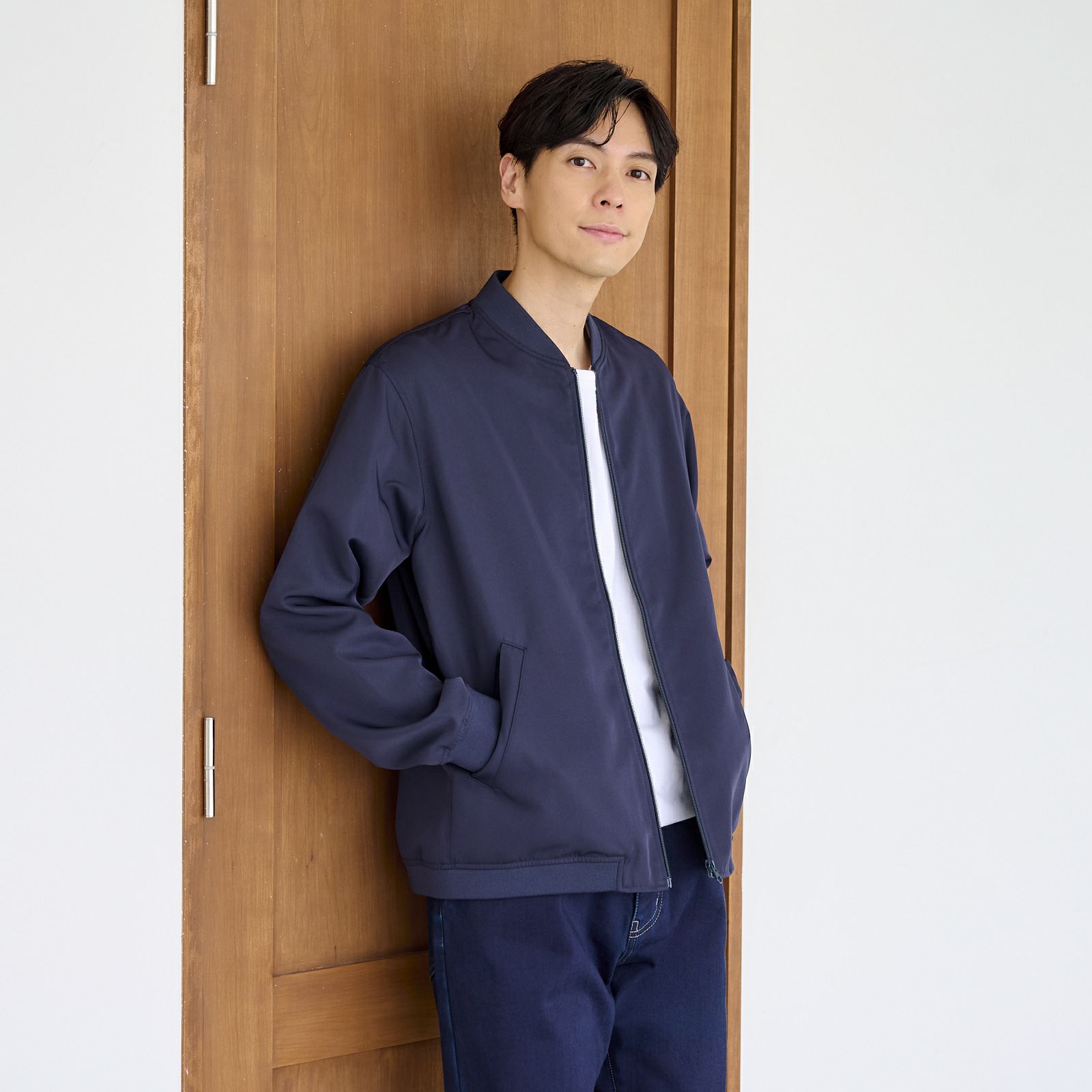 ノーカラーブルゾン