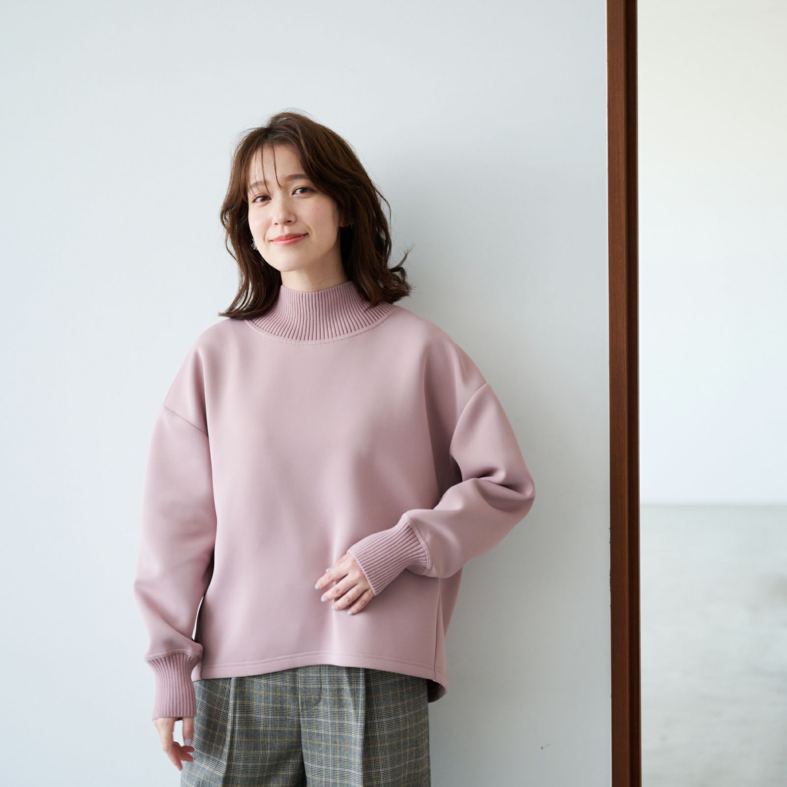 エアリースウェット襟リブプルオーバー