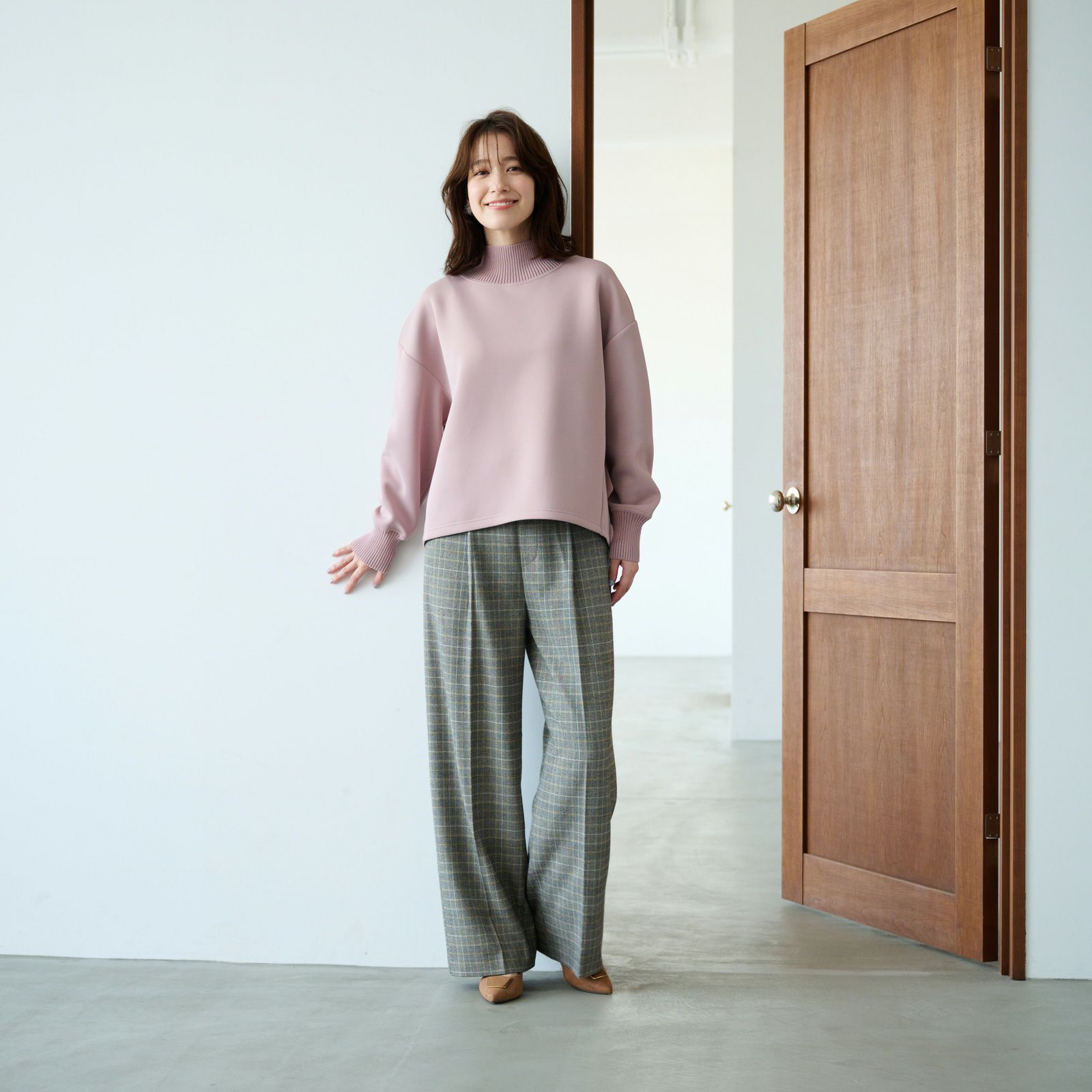 エアリースウェット襟リブプルオーバー