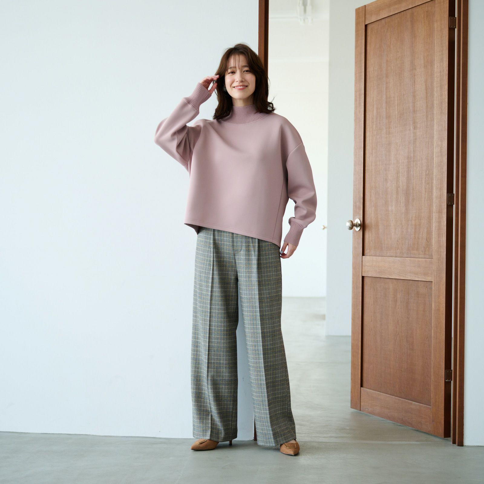 エアリースウェット襟リブプルオーバー