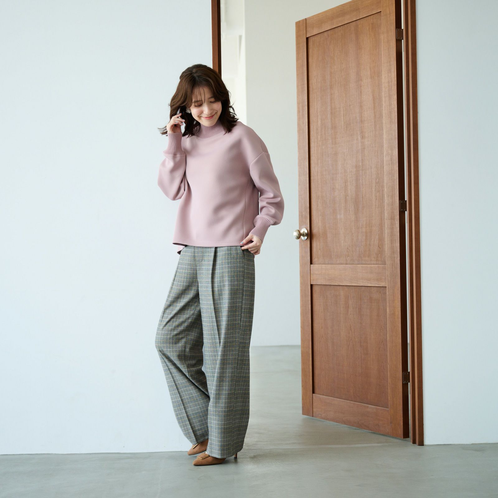 エアリースウェット襟リブプルオーバー