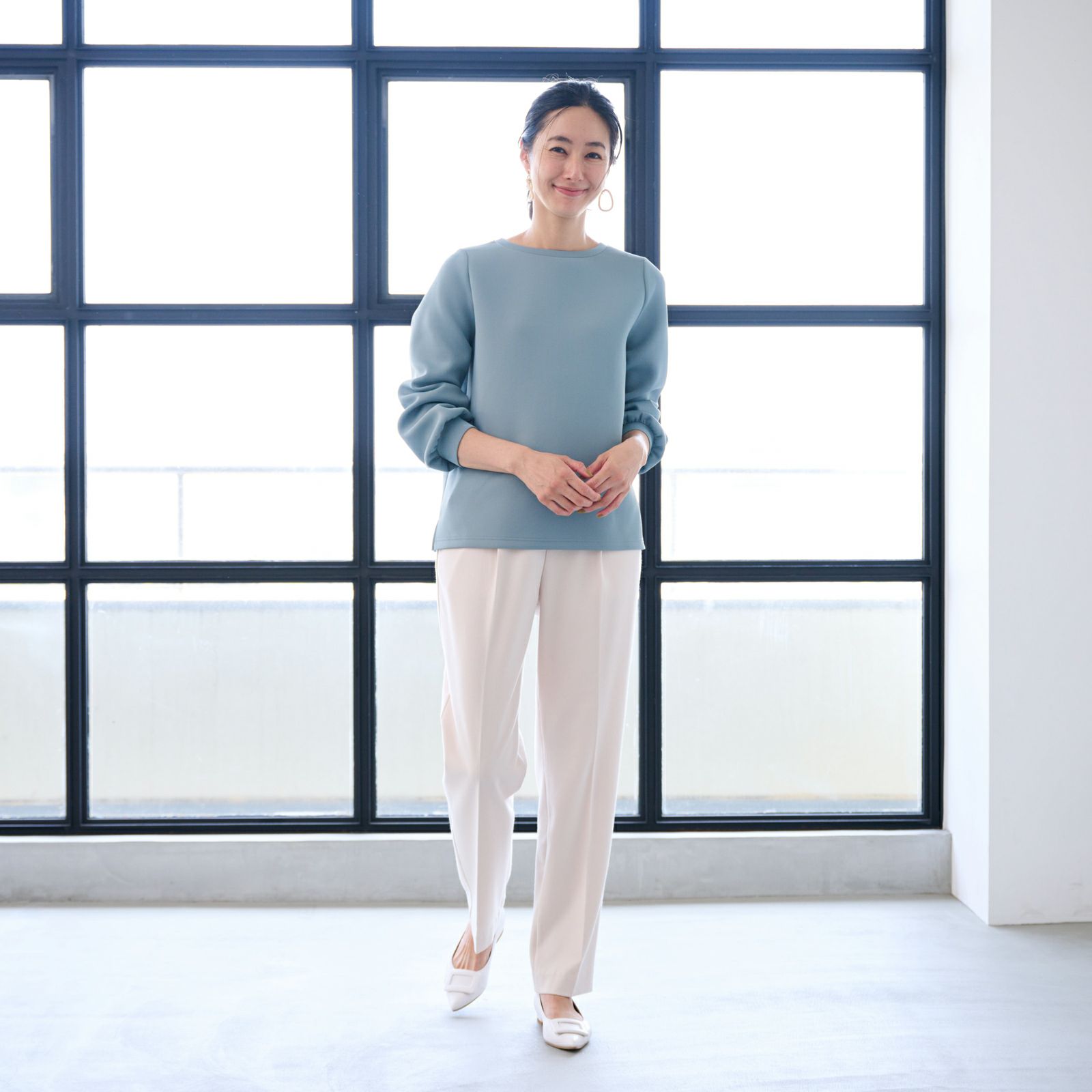 エアリースウェット 袖口ギャザープルオーバー