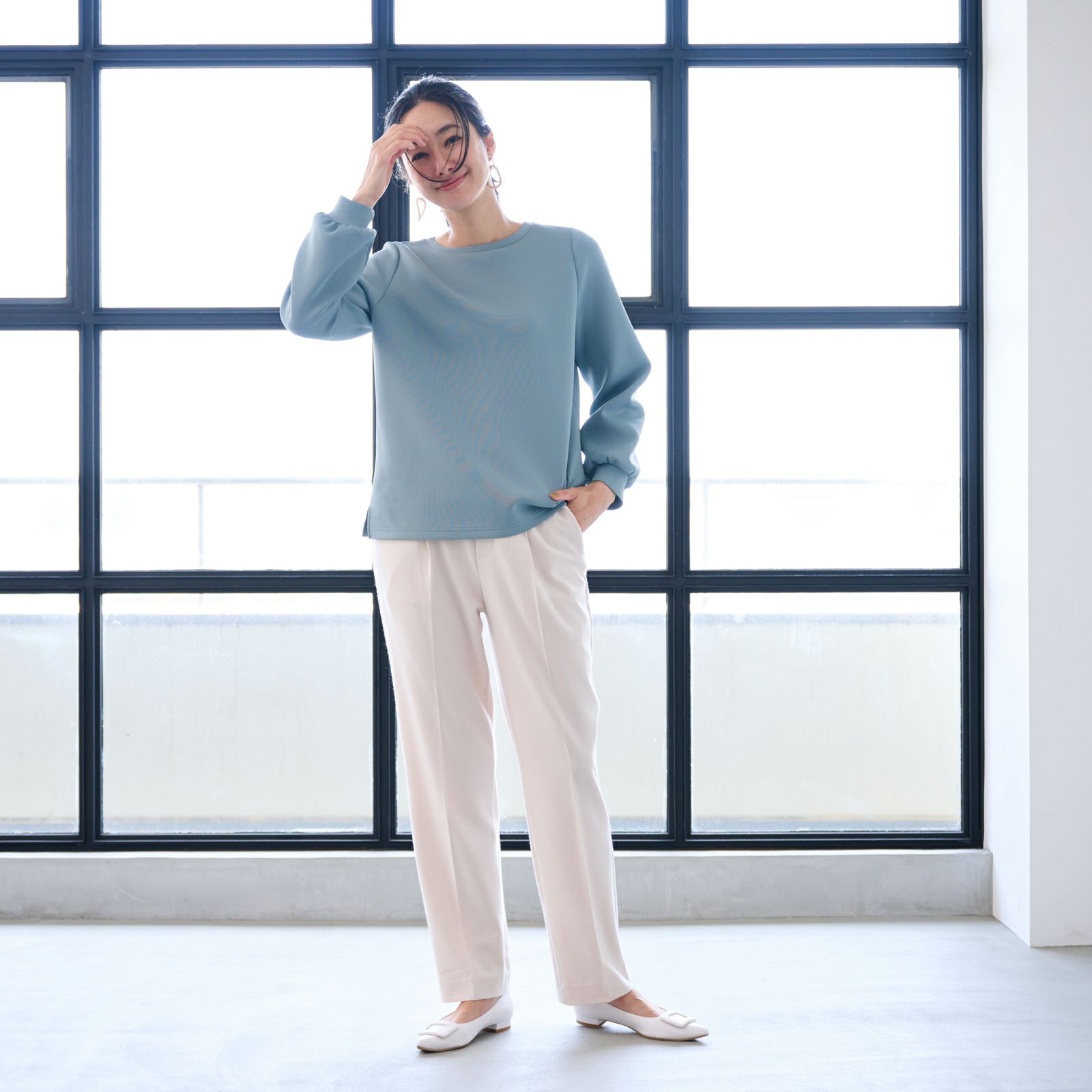 エアリースウェット 袖口ギャザープルオーバー