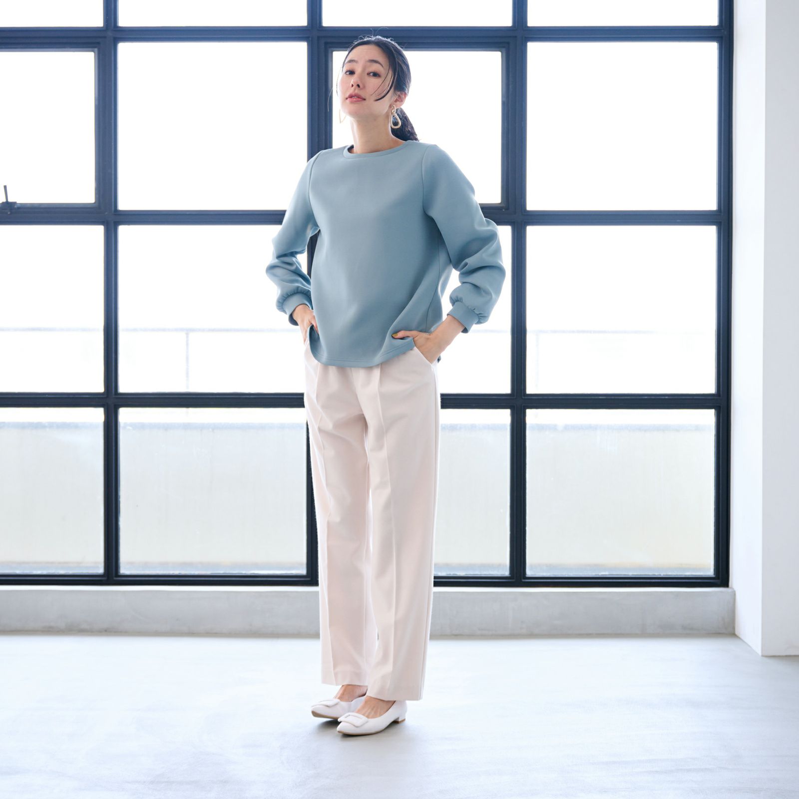 エアリースウェット 袖口ギャザープルオーバー