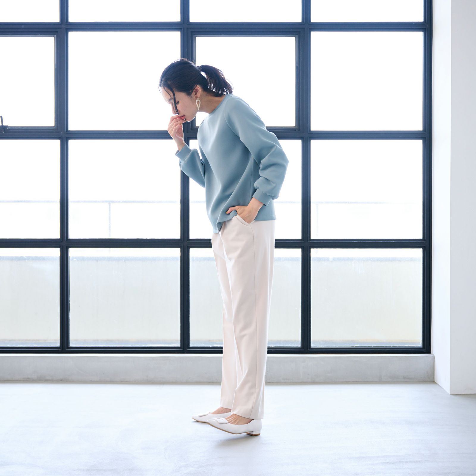 エアリースウェット 袖口ギャザープルオーバー