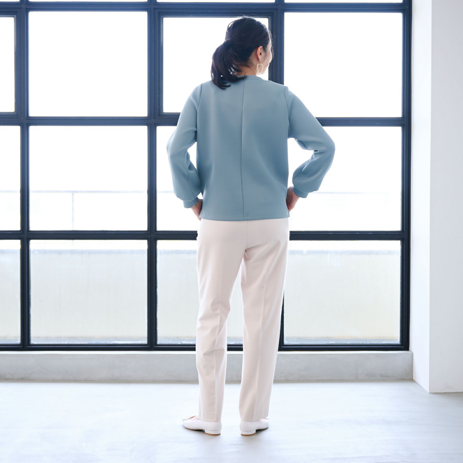 エアリースウェット 袖口ギャザープルオーバー