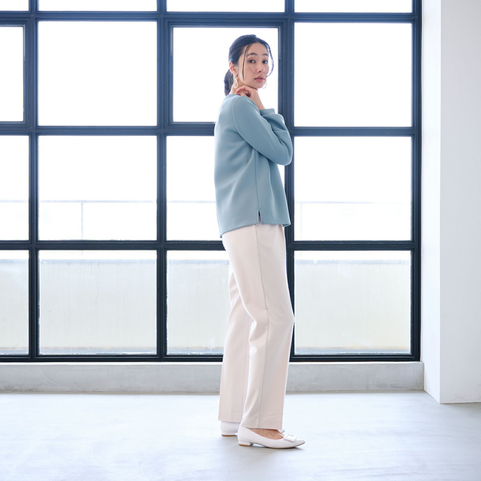 エアリースウェット 袖口ギャザープルオーバー