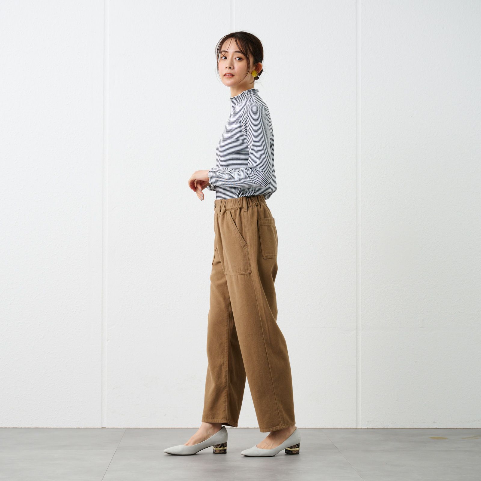 コットン100%　ストレートベーカーパンツ