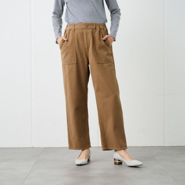 コットン100%　ストレートベーカーパンツ