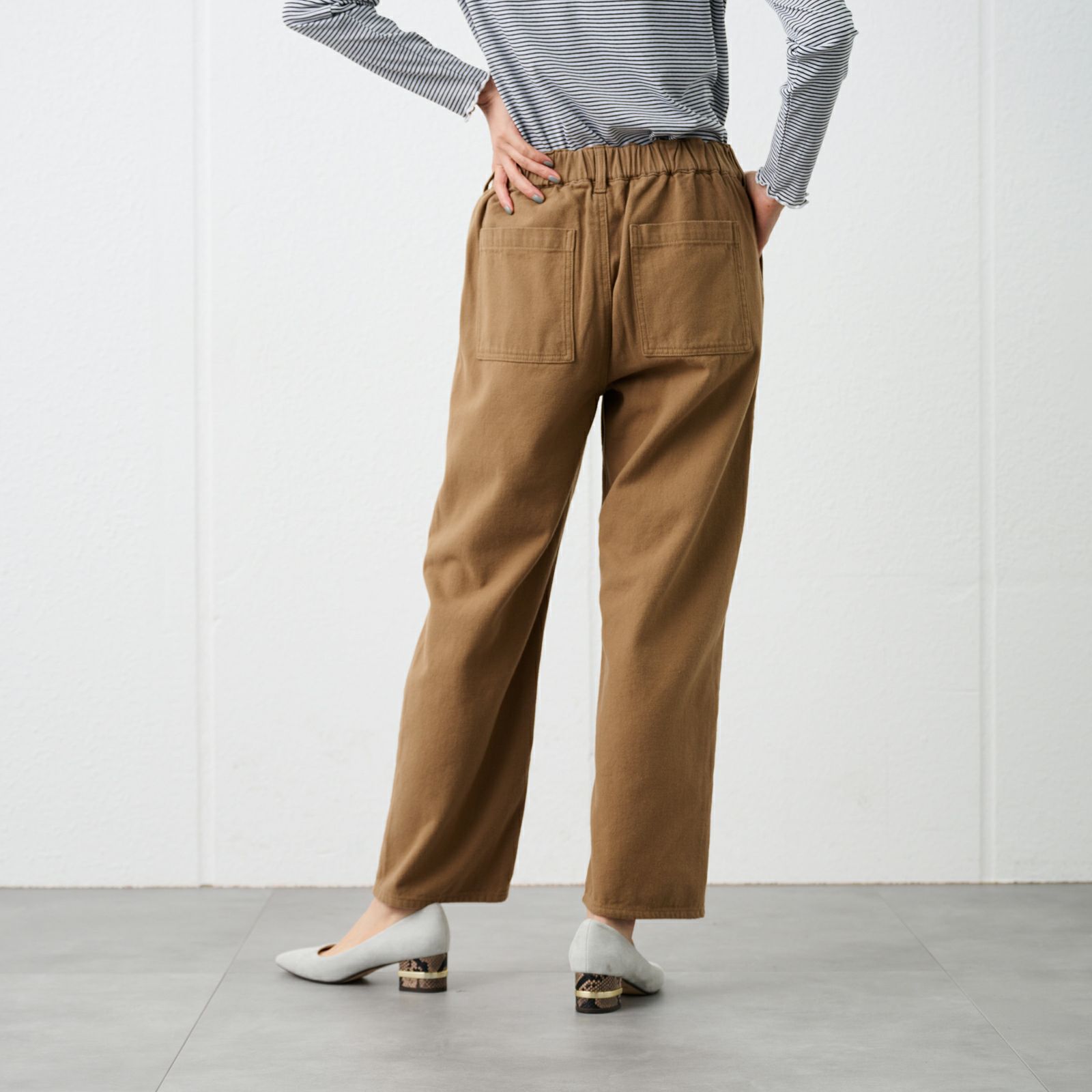 コットン100%　ストレートベーカーパンツ